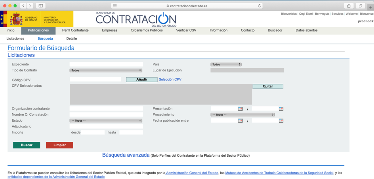 plataforma Plataforma de Contratacion del Estado 2