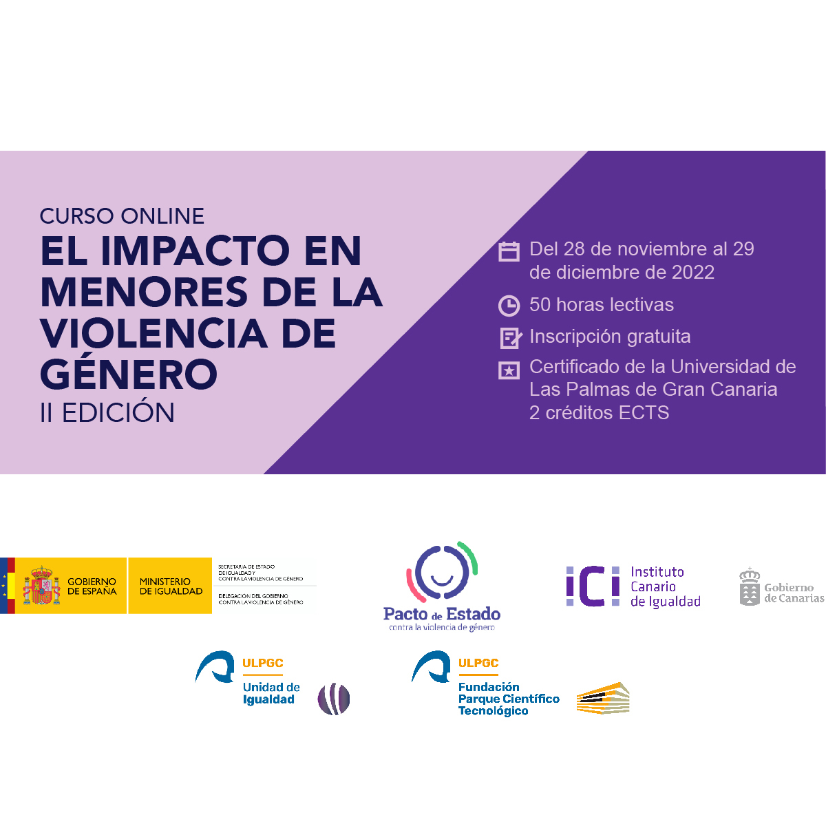 Curso online &quot;El impacto en menores de la violencia de género&quot;. II Edición