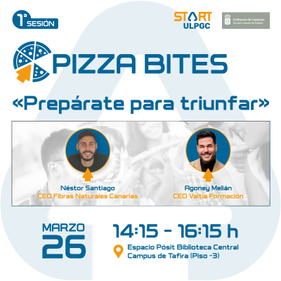 Los talleres &laquo;Start ULPGC Pizza Bites&raquo; arrancan el 26 de marzo con una sesi&oacute;n sobre c&oacute;mo afrontar los retos del futuro con &eacute;xito