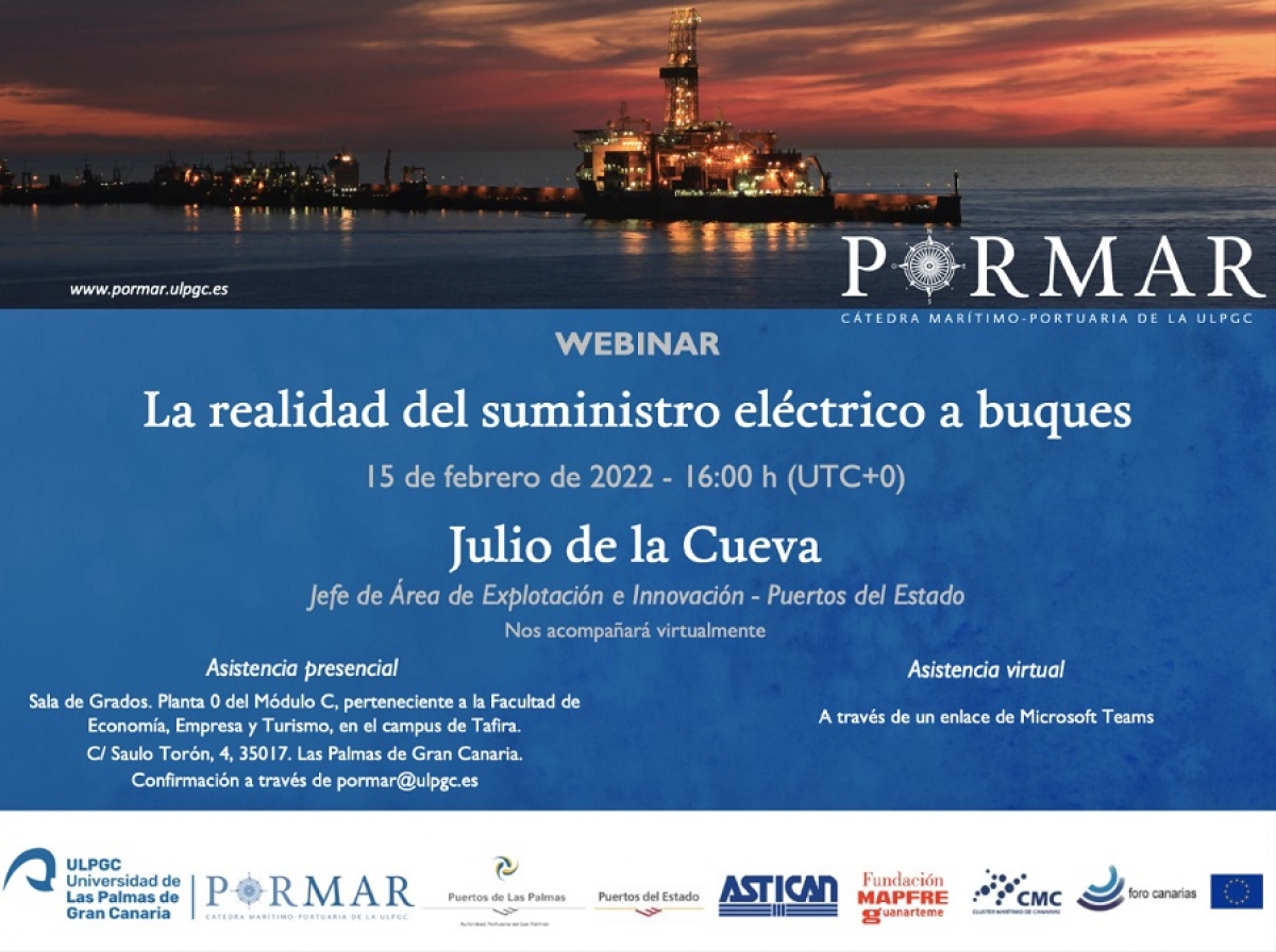 Webinar PORMAR: &quot;La realidad del suministro eléctrico a buques”